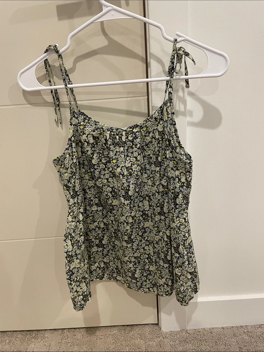GAP Black and Yellow Floral Tie-Shoulder Cami
